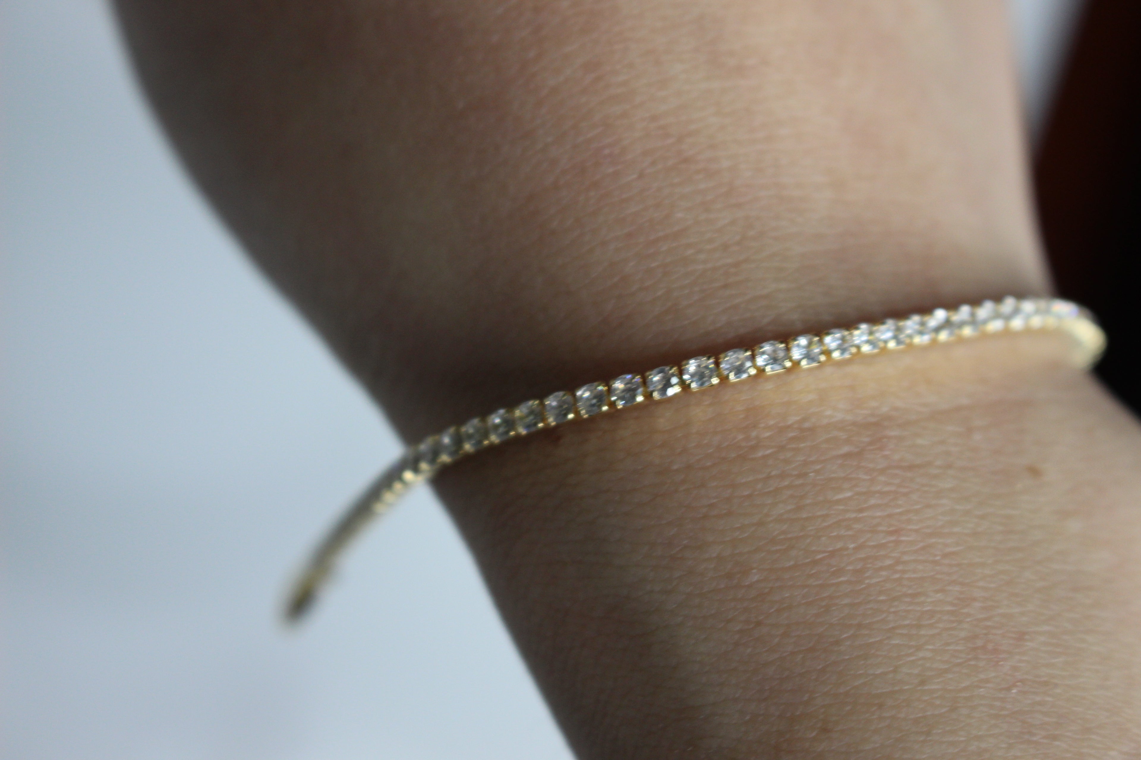 14k ‏gold plated  tennis bracelet