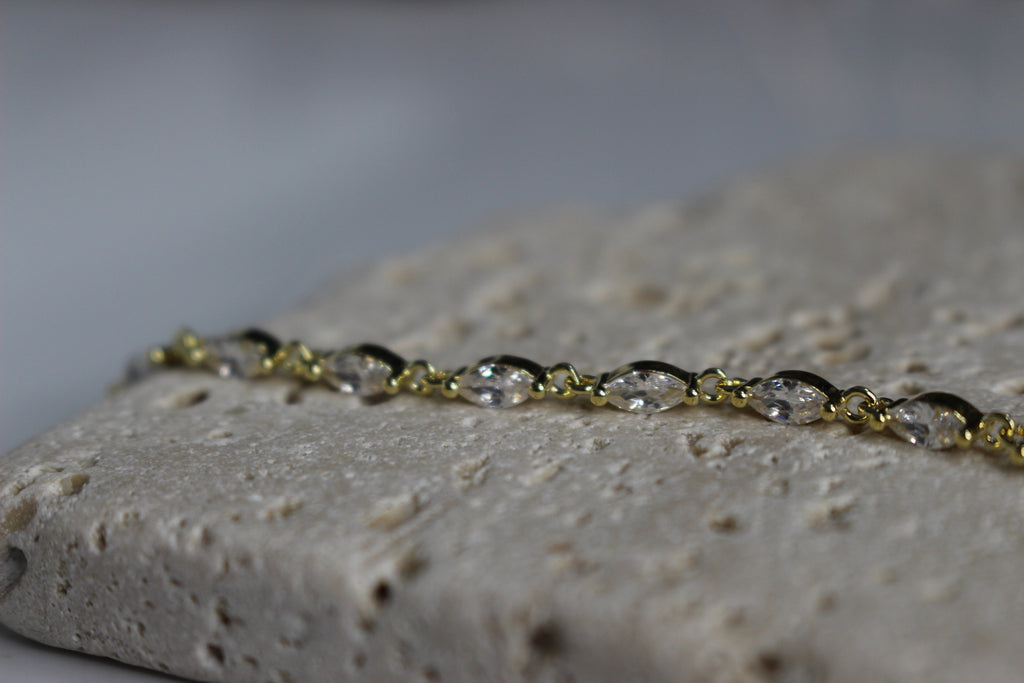 Marquise zircon 14k  gold plated .