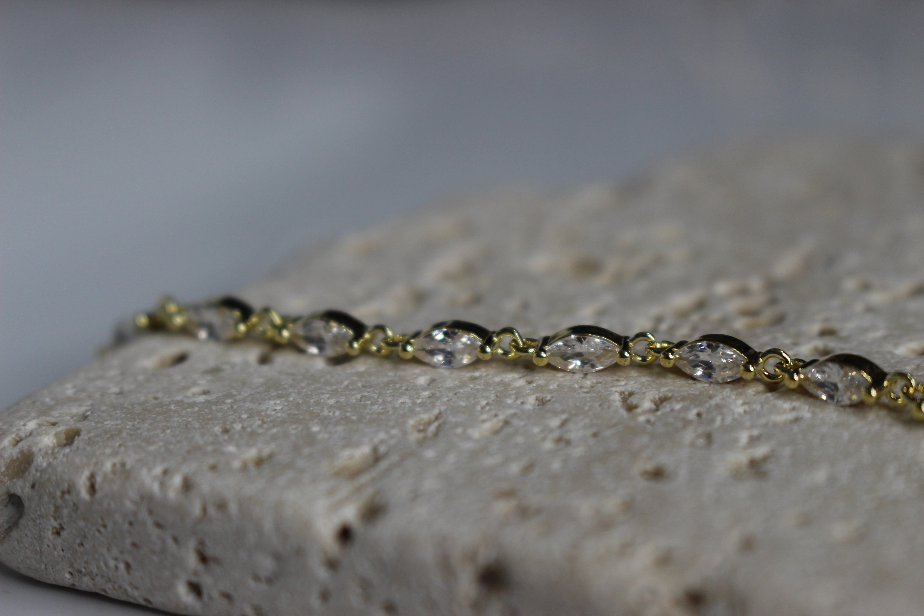 Marquise zircon 14k  gold plated .