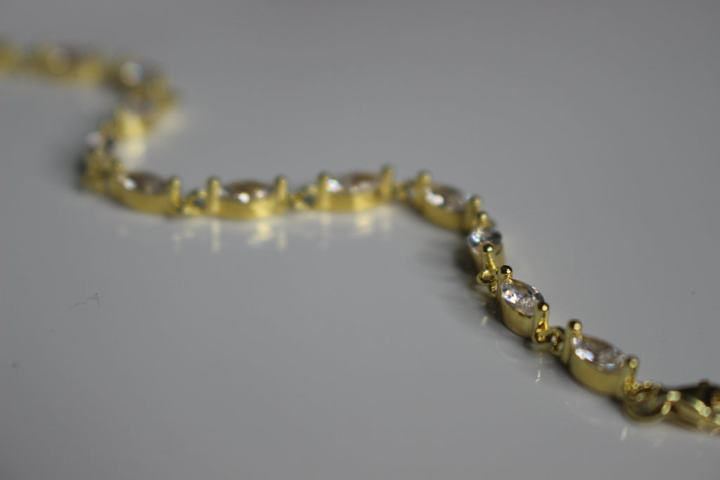 Marquise zircon 14k  gold plated .