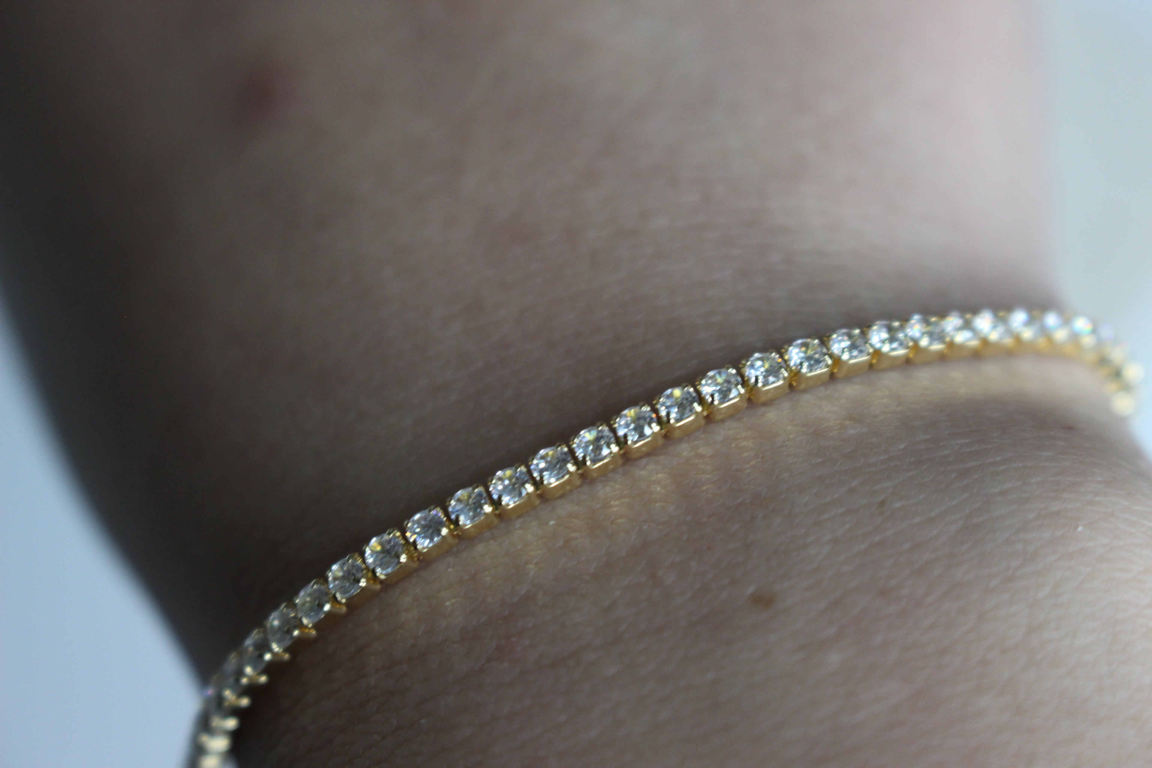 14k ‏gold plated  tennis bracelet