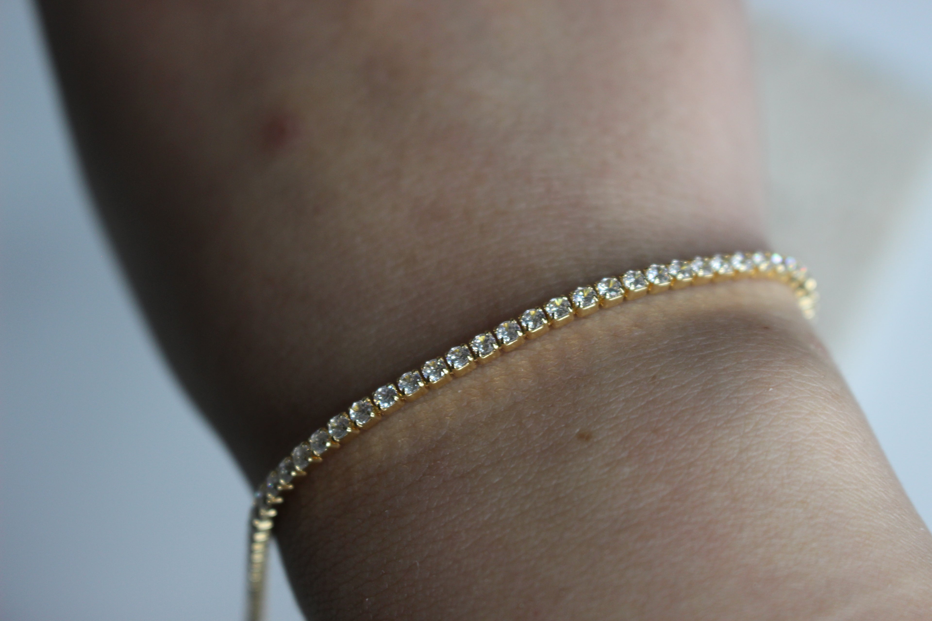 14k ‏gold plated  tennis bracelet