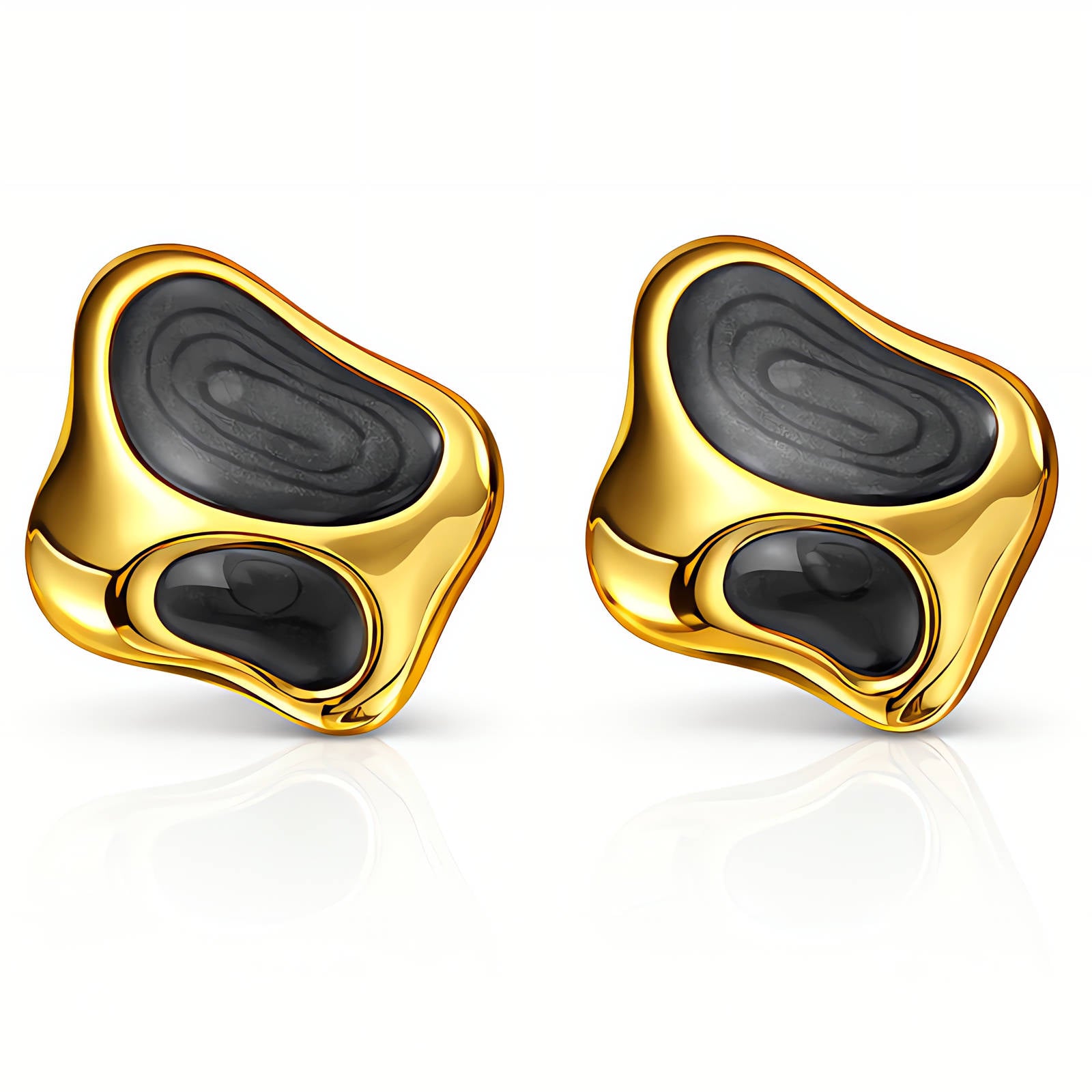 obsidian wave earrings