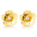 DIAMOND GOLD FLOWER EARRINGS