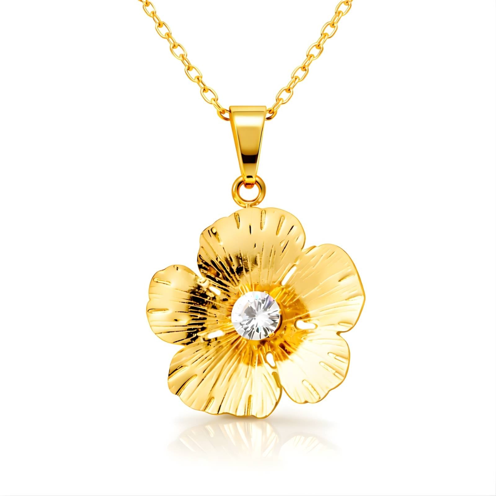 DIAMONG GOLD FLOWER NECKLACE