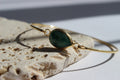 VINTAGE GREEN STONE BRACELET.