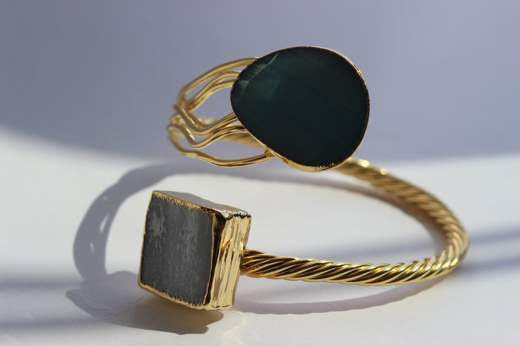 milana emerald & onyx cuff