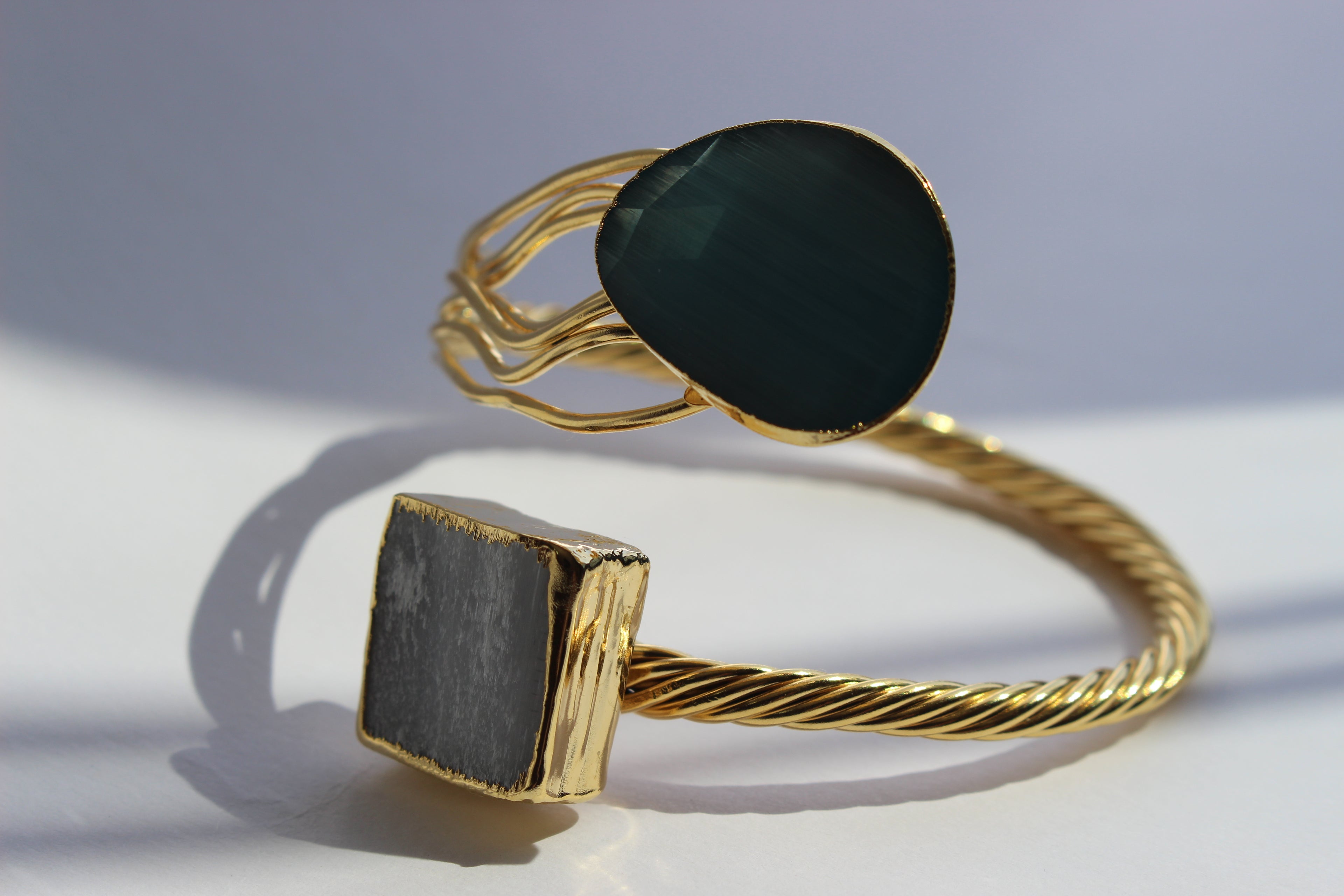 milana emerald & onyx cuff