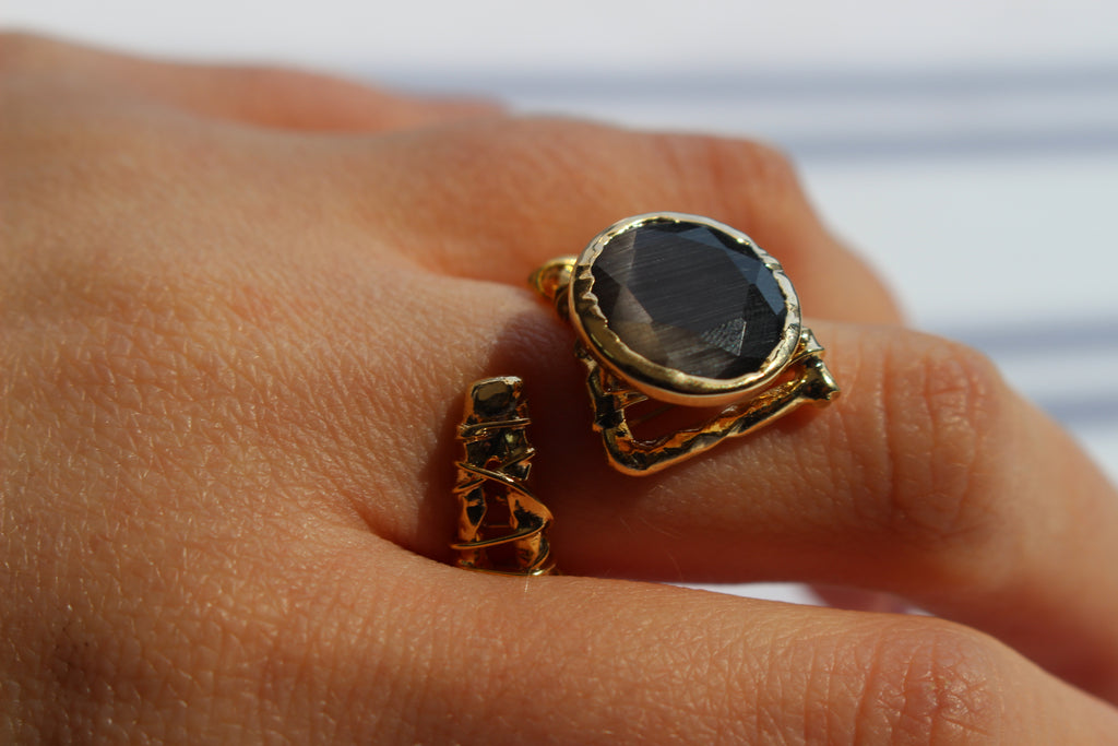 MILANA MIDNIGHT STONE RING .