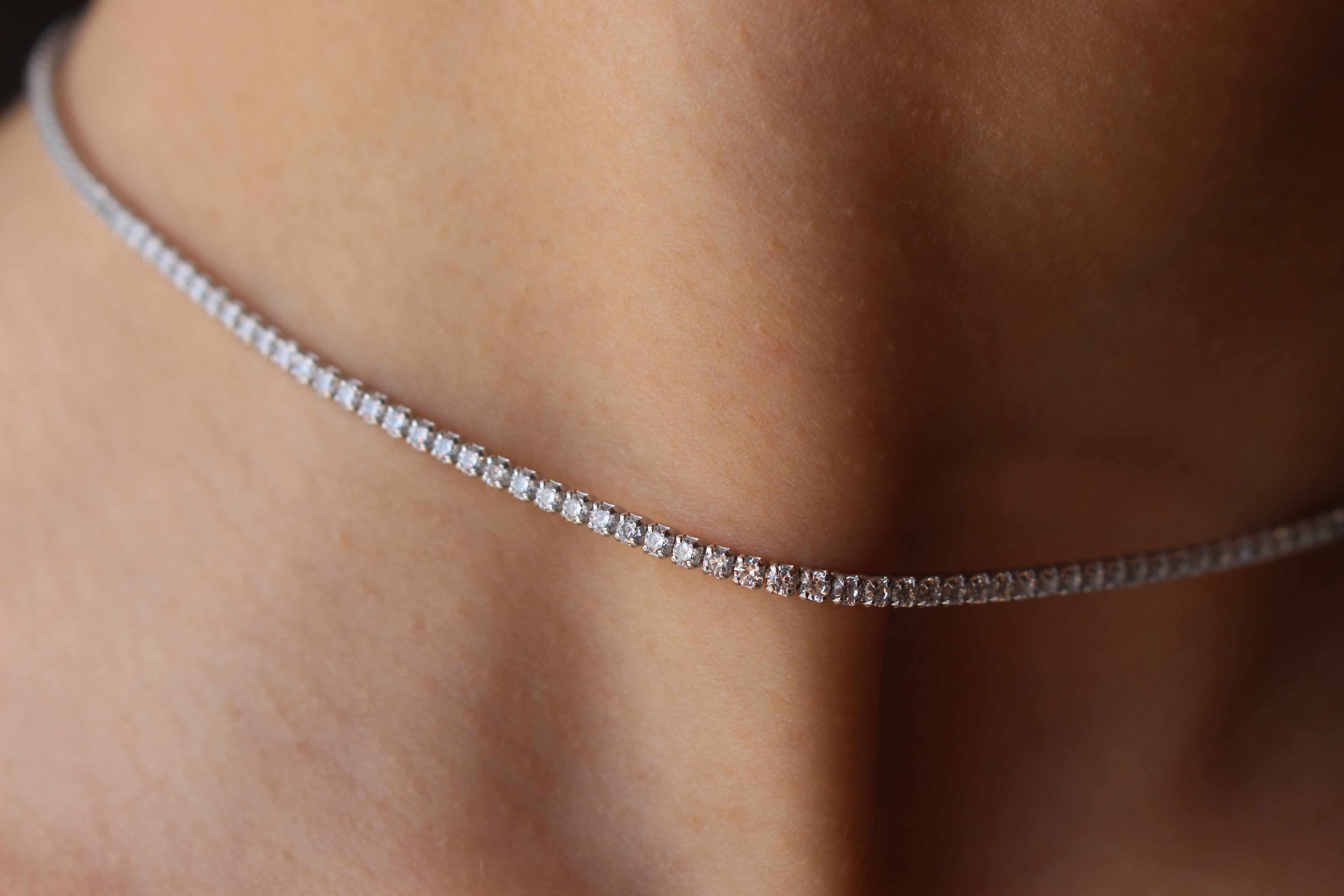 TENNIS CRYSTAL NECKLACE- 925 SILVER