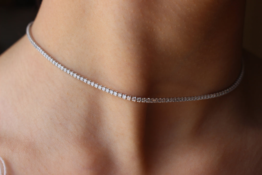 TENNIS CRYSTAL NECKLACE- 925 SILVER