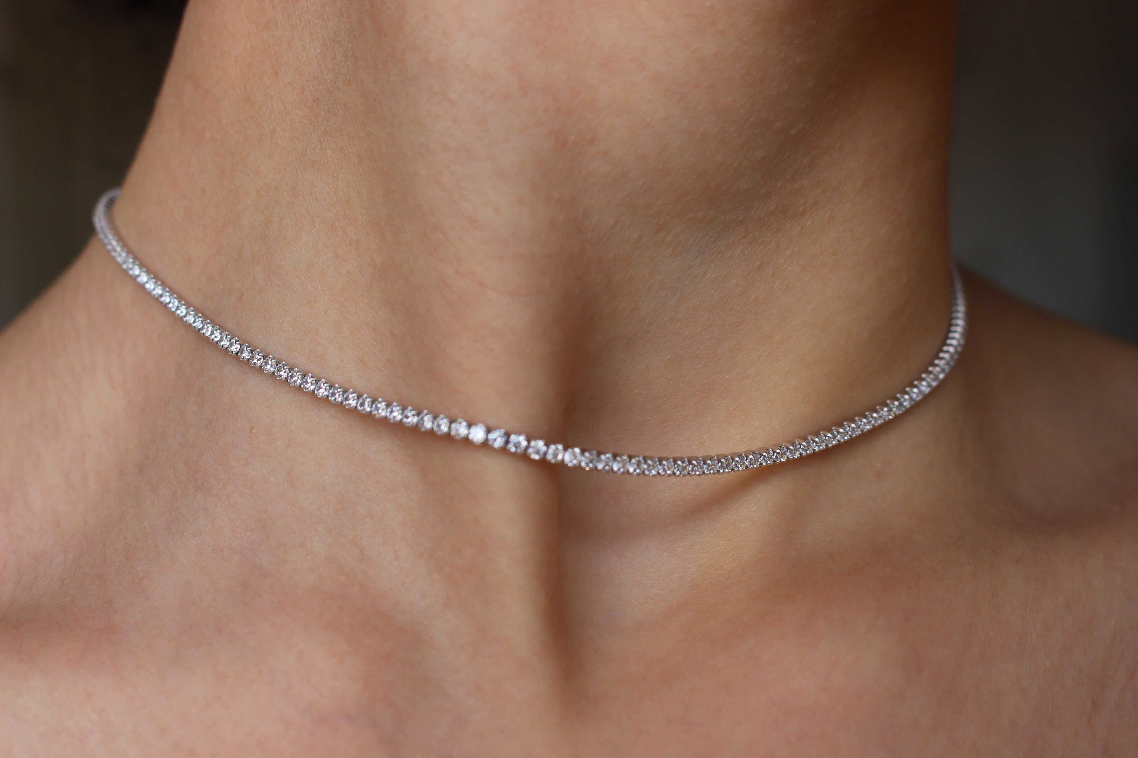 TENNIS CRYSTAL NECKLACE- 925 SILVER