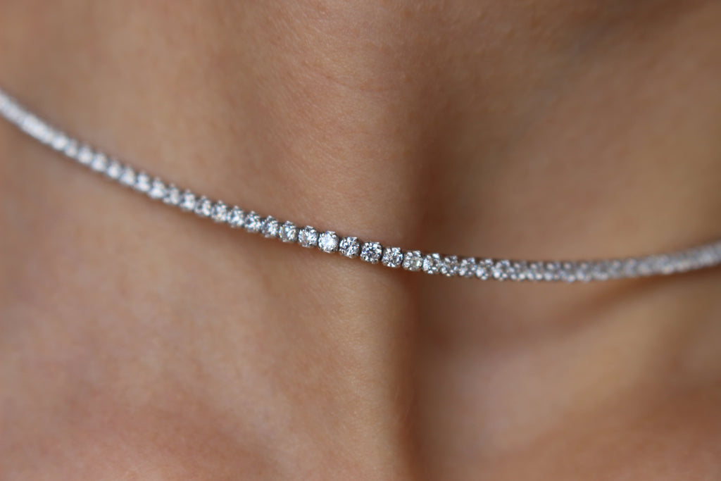 TENNIS CRYSTAL NECKLACE- 925 SILVER