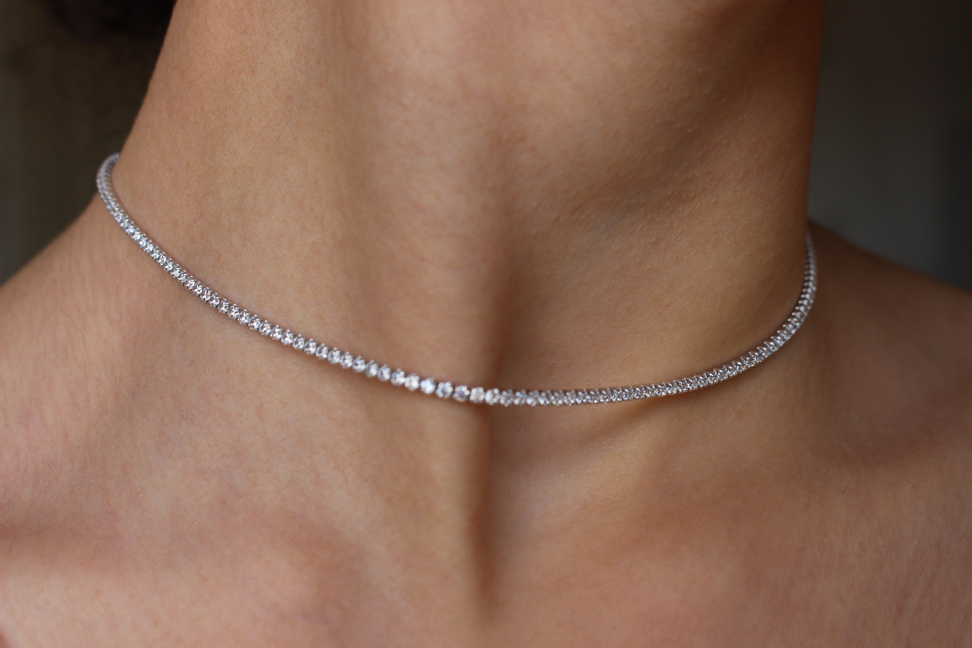 TENNIS CRYSTAL NECKLACE- 925 SILVER