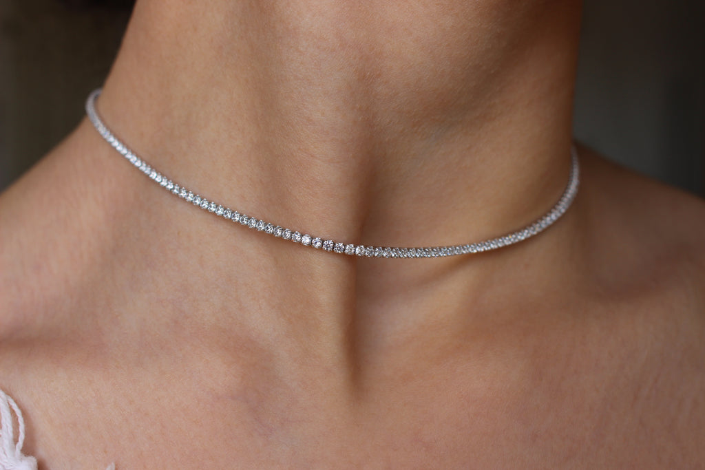 TENNIS CRYSTAL NECKLACE- 925 SILVER