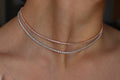TENNIS NECKLACE - ROSEGOLD / 14K GOLD PLATED .