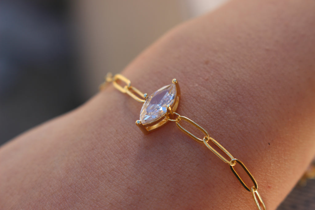 Marquise Zircon gold plated Bracelet