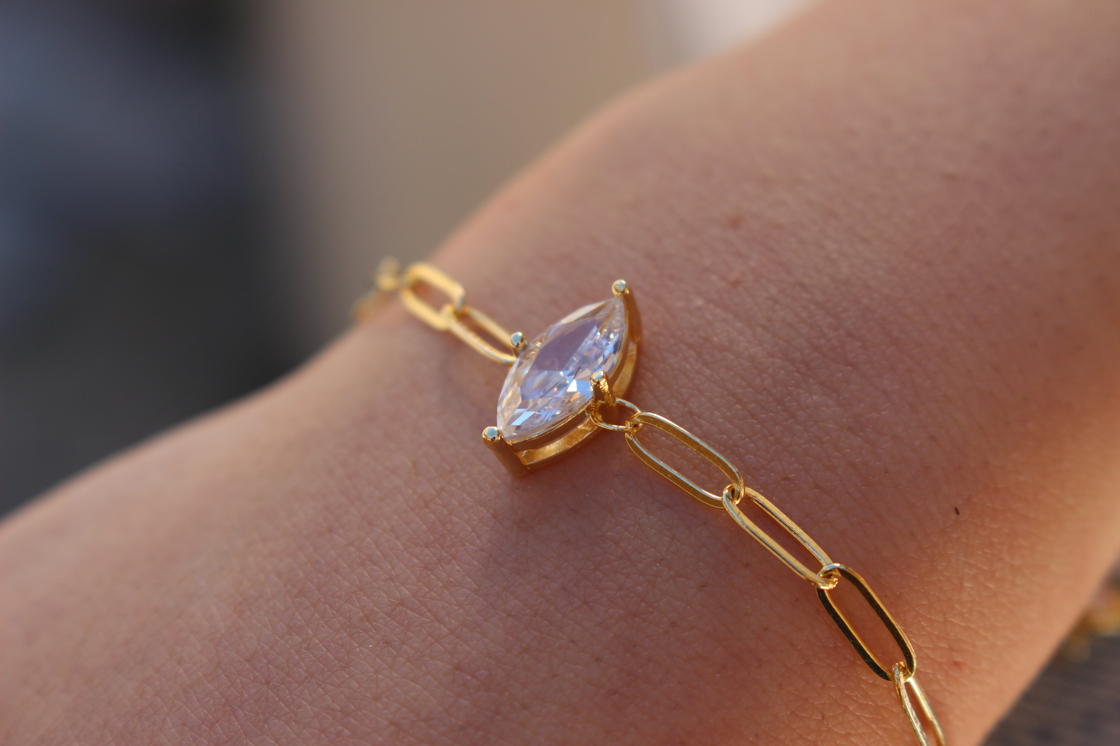 Marquise Zircon gold plated Bracelet