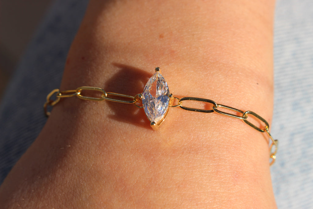 Marquise Zircon gold plated Bracelet