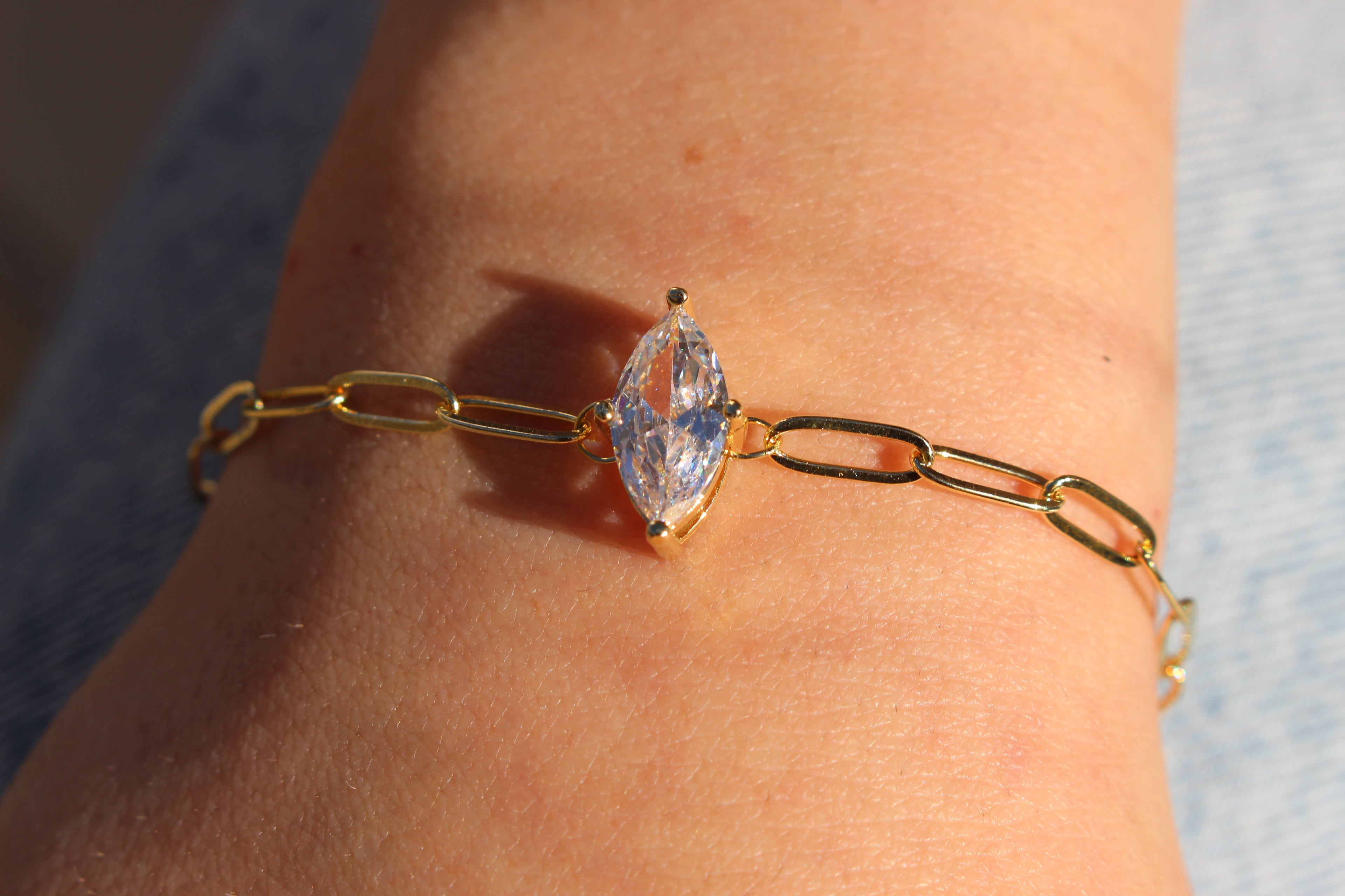 Marquise Zircon gold plated Bracelet