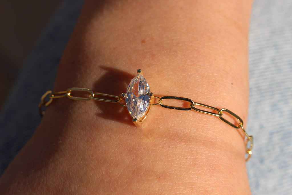 Marquise Zircon gold plated Bracelet