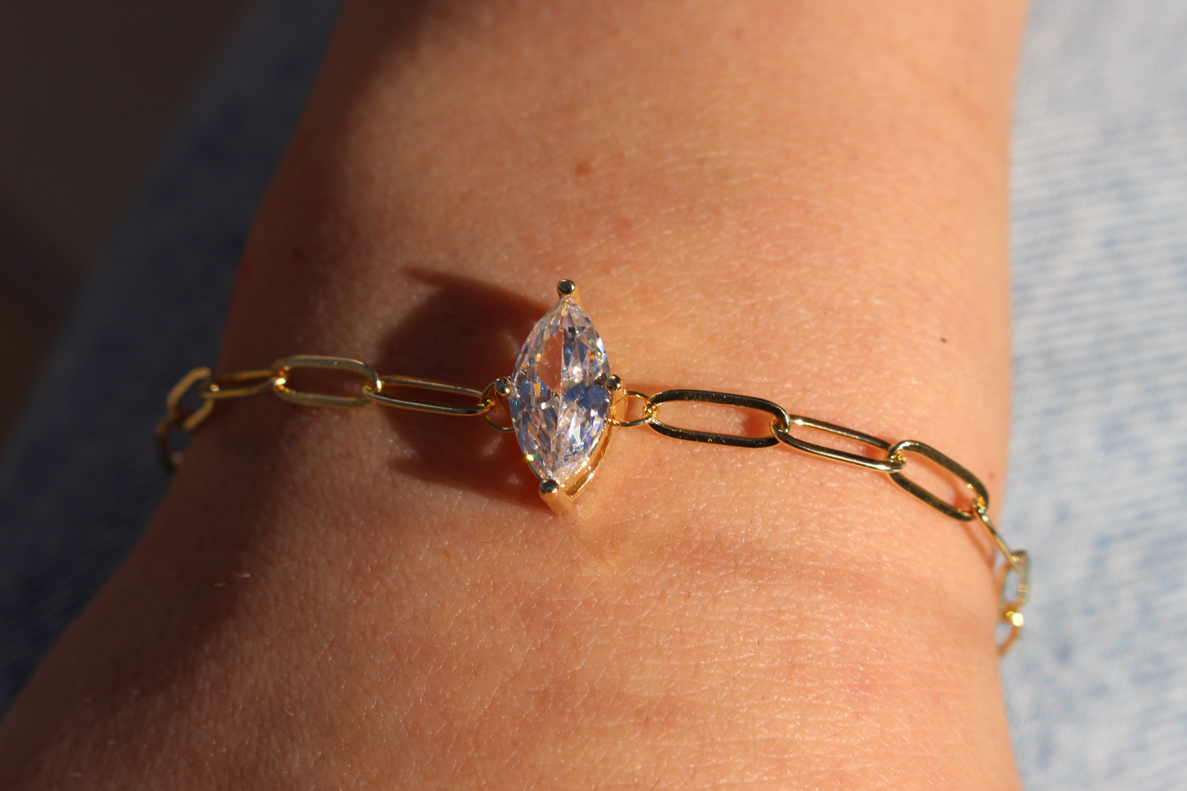 Marquise Zircon gold plated Bracelet