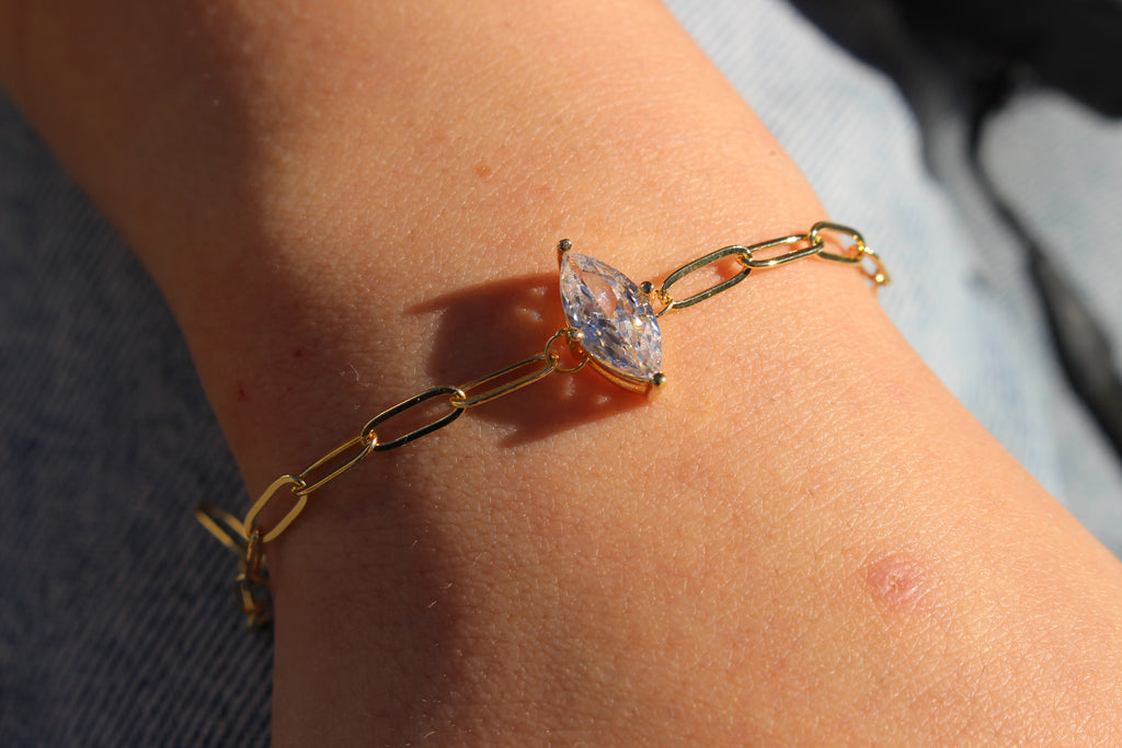 Marquise Zircon gold plated Bracelet