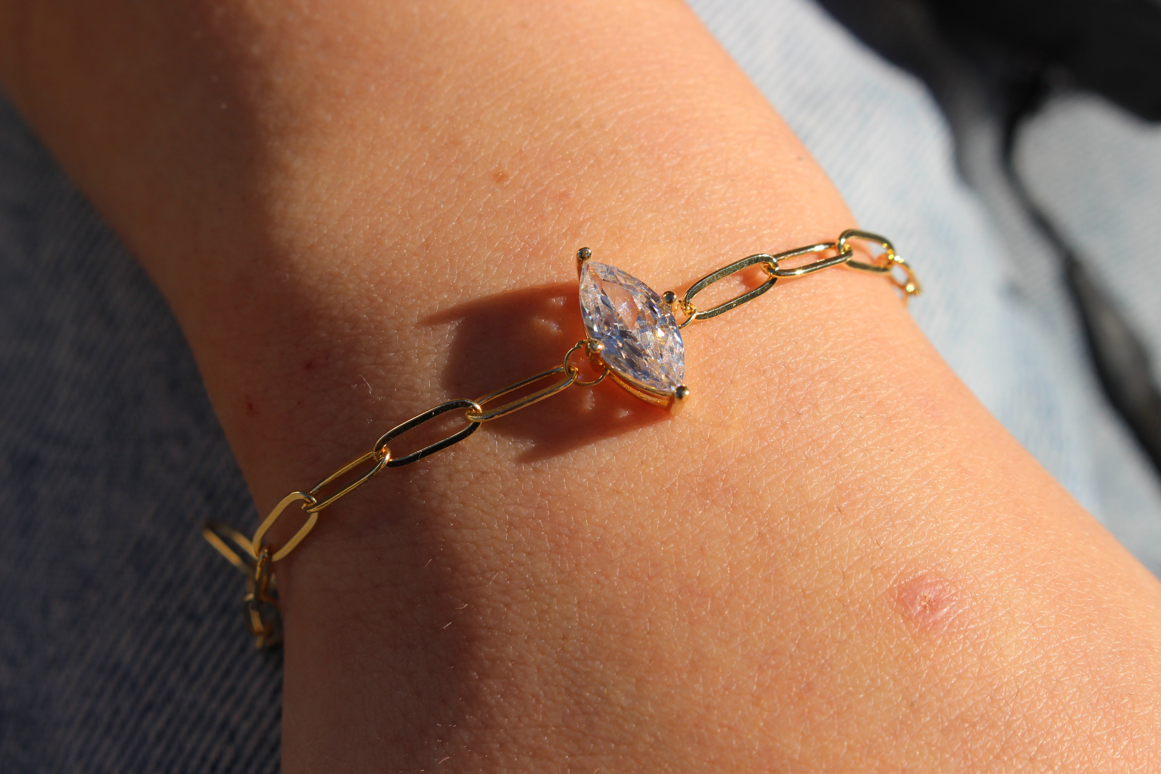 Marquise Zircon gold plated Bracelet