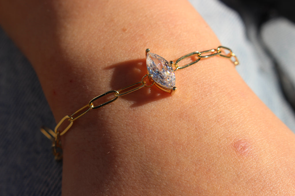Marquise Zircon gold plated Bracelet