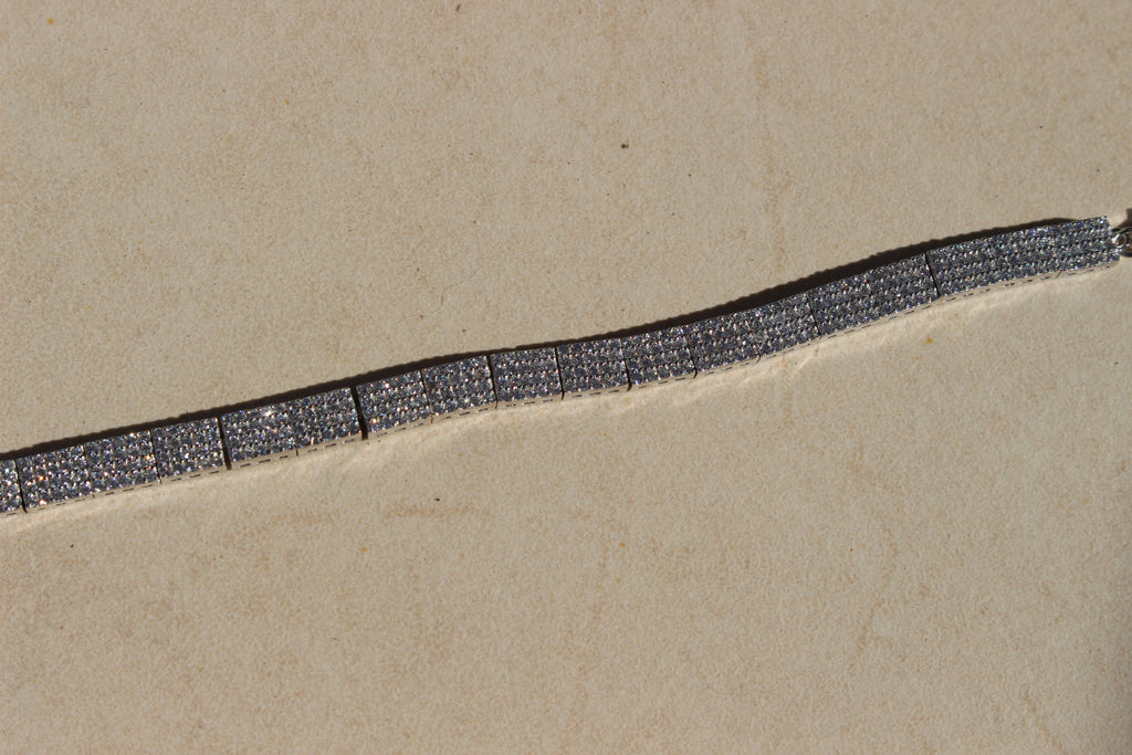 925 STERLING SILVER ZIRCON TENNIS BRACELET.