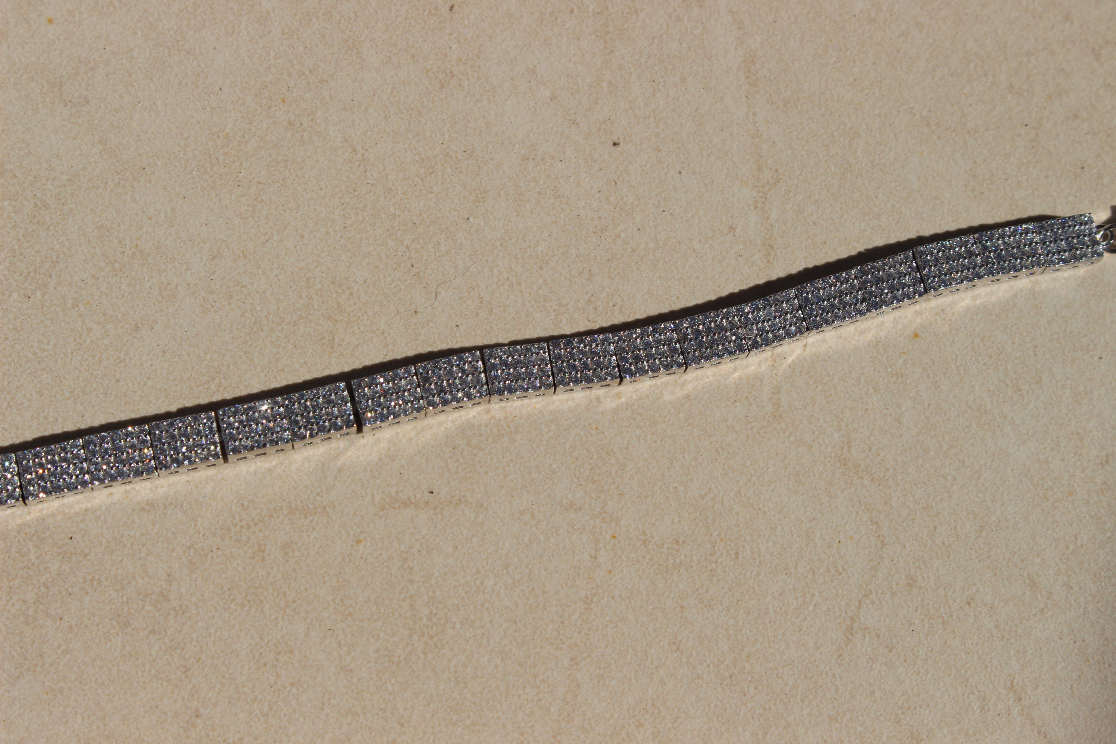 925 STERLING SILVER ZIRCON TENNIS BRACELET.