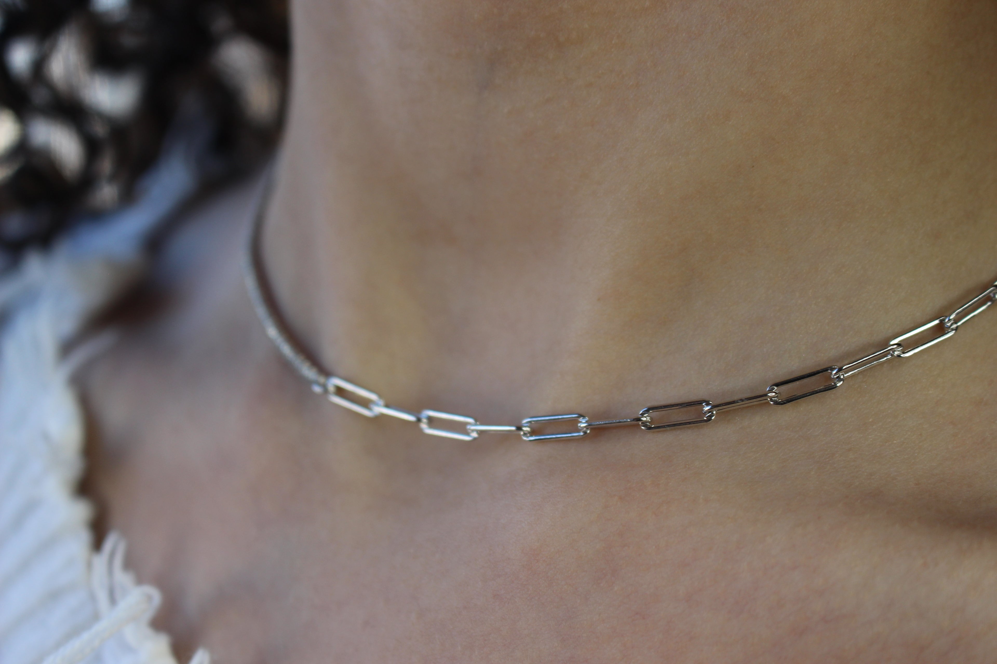 crystal chain tennis necklace .