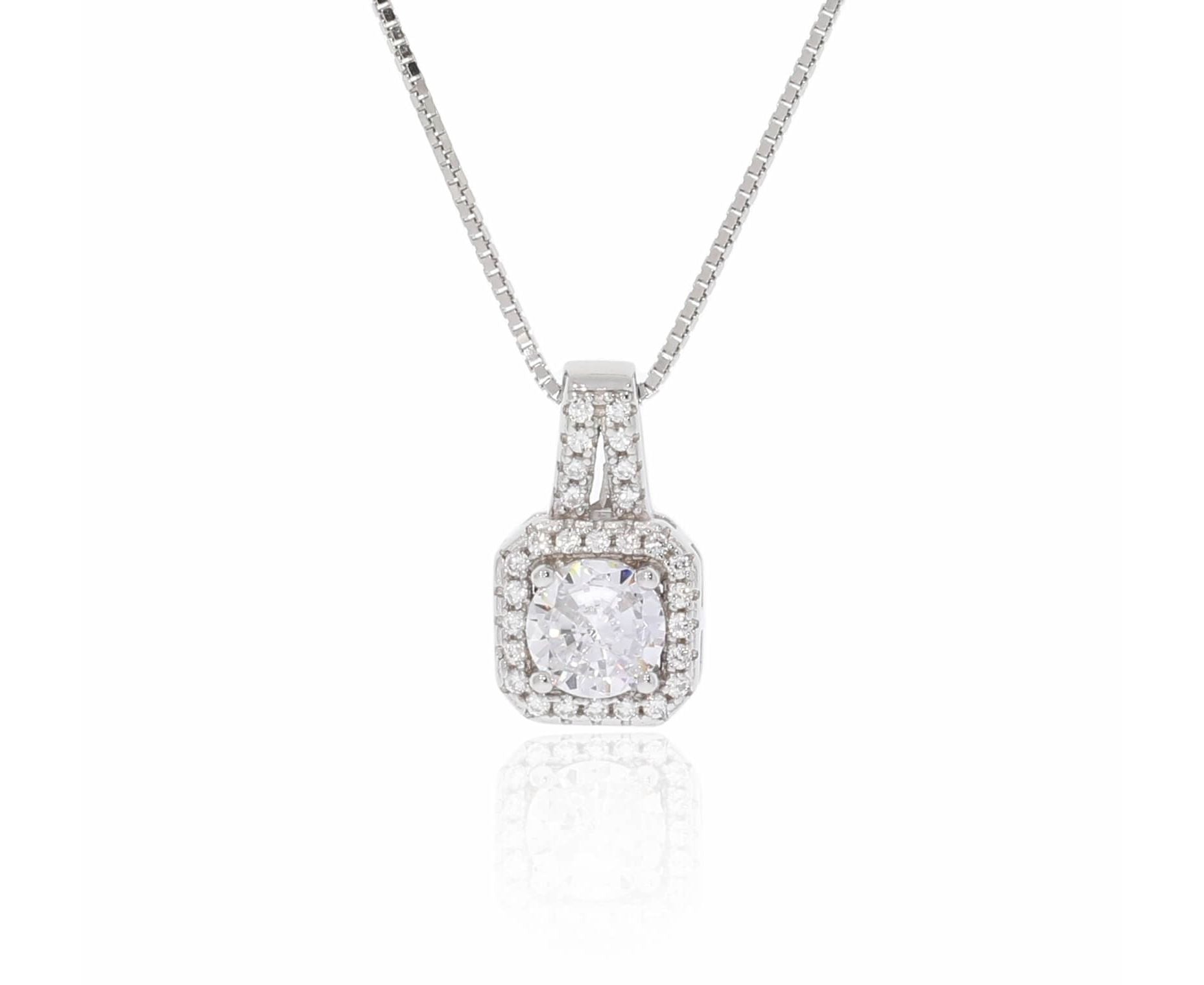diamond square necklace